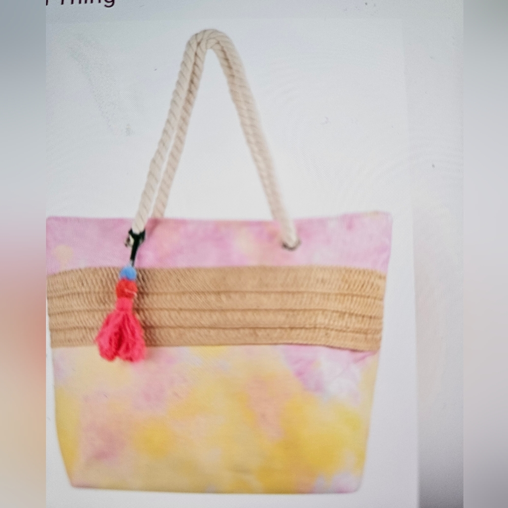 A Girl Thing Pink and Yellow Tote Bag